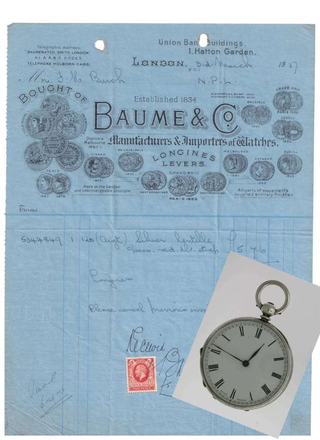 Baume & Mercier Silver Open Face Pocket Watch  Swiss 1881