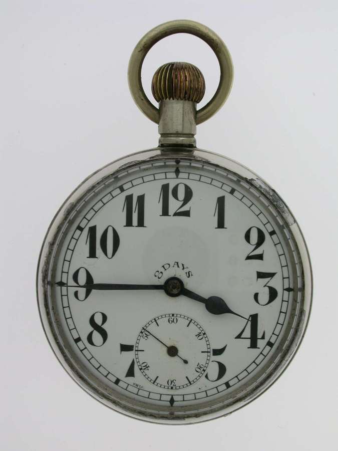 8 Days Military ‘WD’ Open Face Pocket Watch Swiss 1914