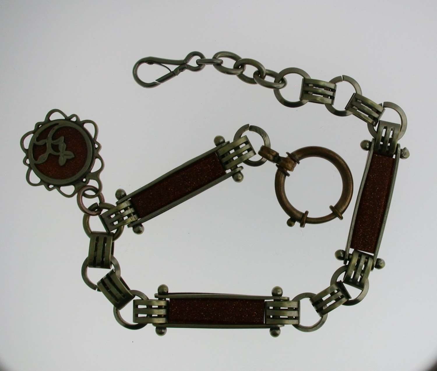 Pocket Watch Chain with Red Stones (52)