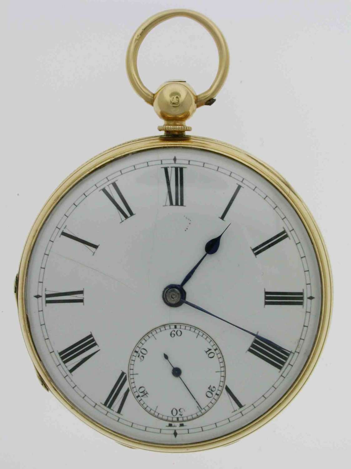18 Kt Yellow Gold Open Face Pocket Watch  Hallmarked London 1857