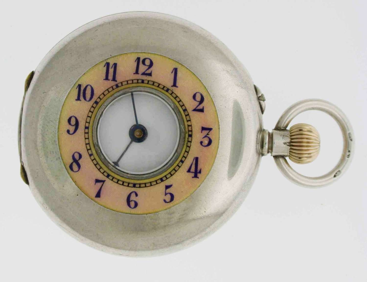 Silver 0.935 Half Hunter Pocket Watch Swiss 1900