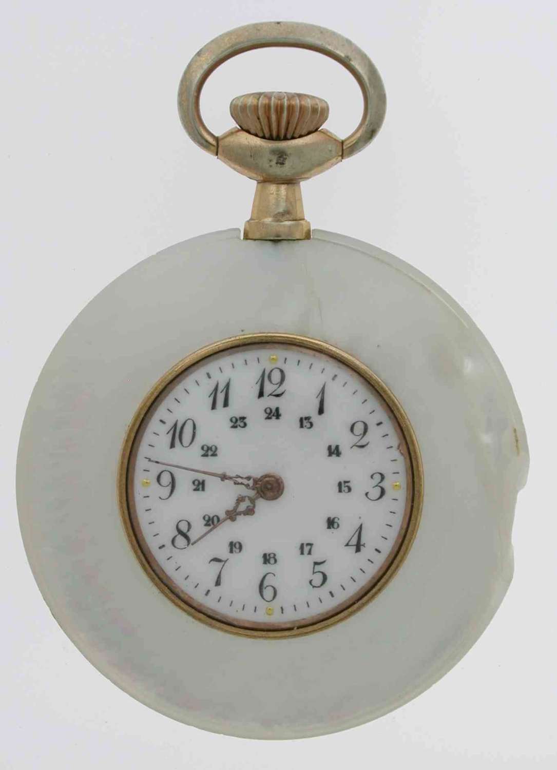 Rare Exquisite Mother of Pearl Pocket Watch Swiss 1900