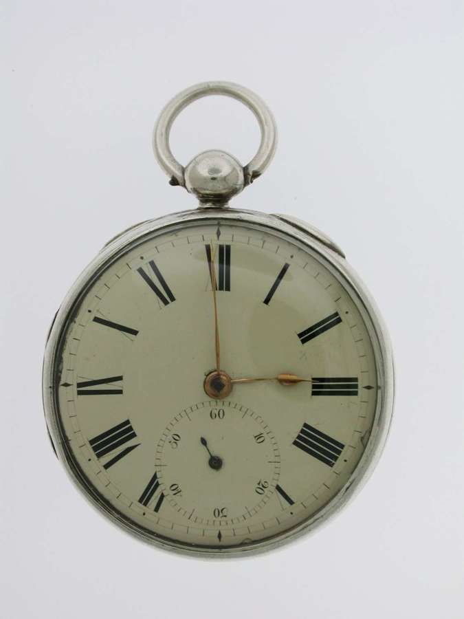 Rare Silver Early Cylinder Open Face Pocket Watch  Dublin