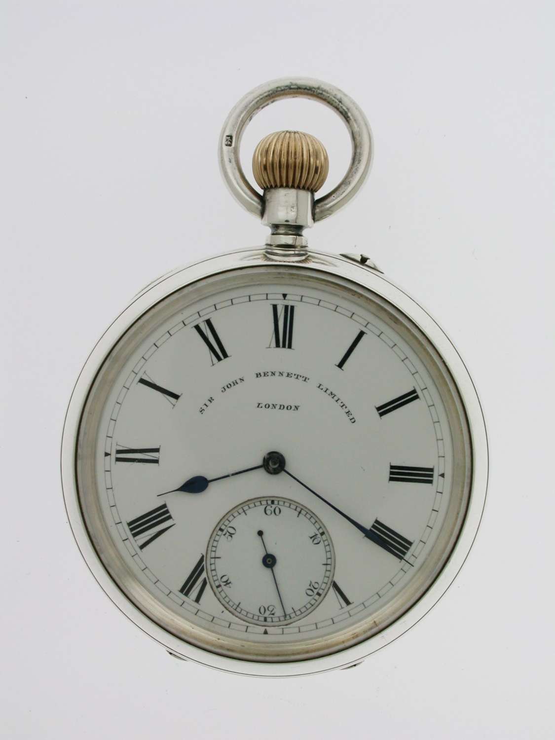 Silver BENNETT Gent's Open Face Pocket Watch  English London 1891