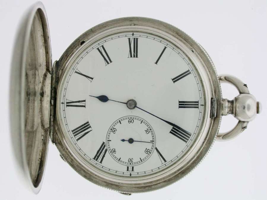JW Benson Silver 0.935 Full Hunter Pocket Watch  Swiss 1900