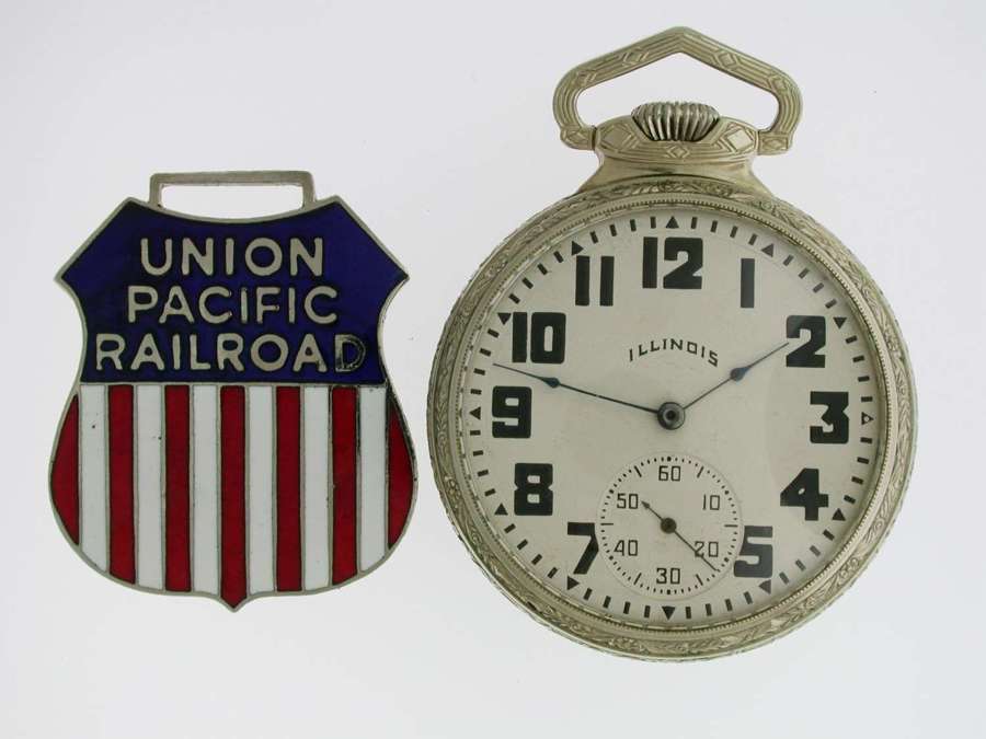 Antique American Illinois Steel Art Deco Railway  Pocket Watch USA1920