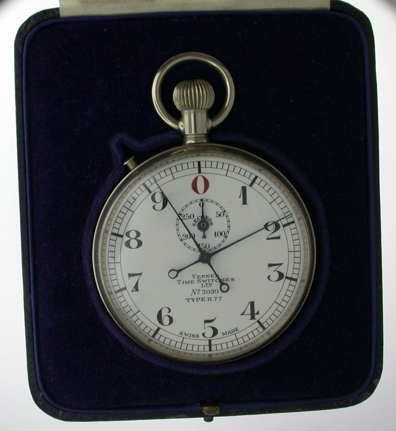 Antique Venner Time Switches Ltd Split Second  Stop Watch Steel Pocket
