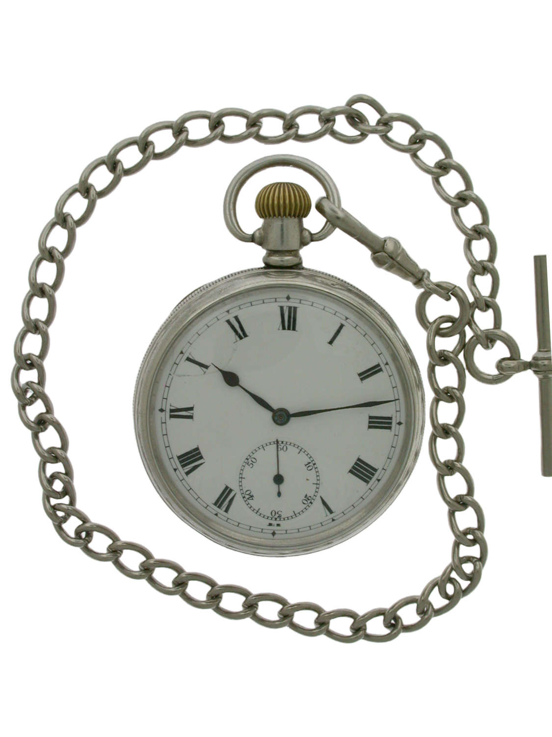 Silver Open Face Men's English Pocket Watch Hallmarked Birmingham 1912