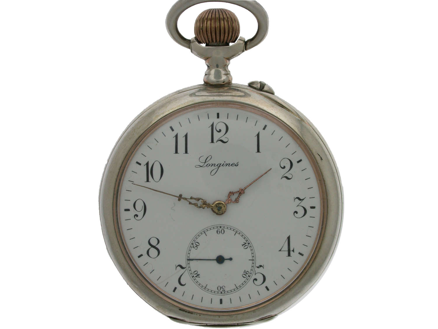 Longines Silver 0.800 Open Faced Pocket Watch 1906
