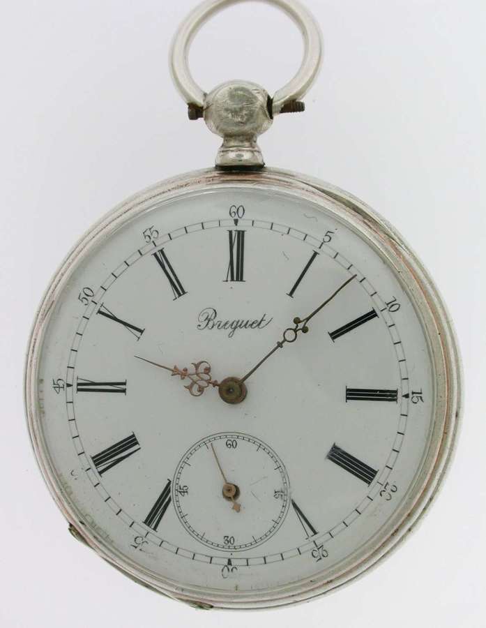 Antique Breguet Paris Silver 0.800 Open Face Pocket Watch  Swiss 1880