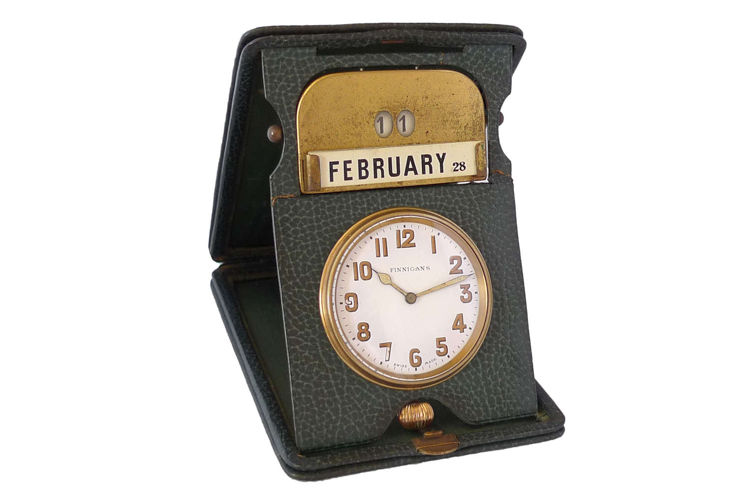 Rare Finnigans Goliath 8-Days Calendar Pocket Watch Swiss 1930