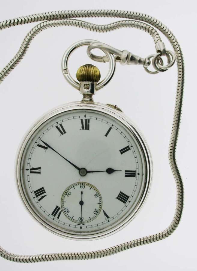 Silver R.J. Barfoot & Co English Pocket Watch  Hallmarked London 1905
