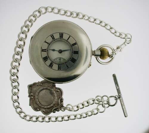Antique Silver Bennett Gent's Half Hunter Pocket Watch 1911