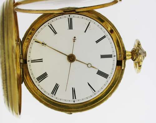 Rare G/F Duplex Full Hunter Pocket Watch 1850 Chinese Market