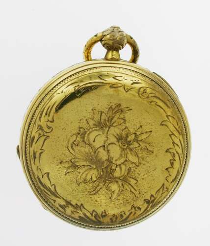 Rare G/F Duplex Full Hunter Pocket Watch 1850 Chinese Market