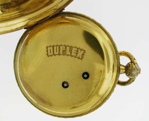 Rare G/F Duplex Full Hunter Pocket Watch 1850 Chinese Market