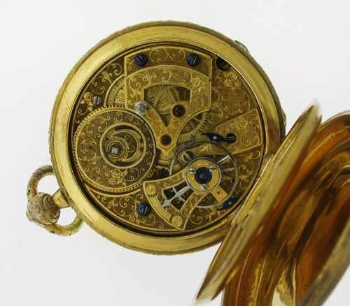 Rare G/F Duplex Full Hunter Pocket Watch 1850 Chinese Market