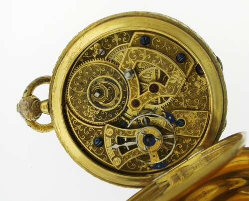 Rare G/F Duplex Full Hunter Pocket Watch 1850 Chinese Market