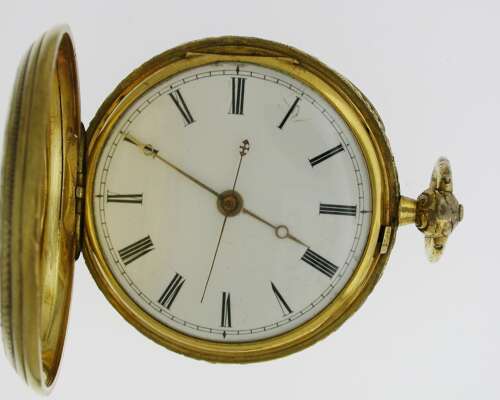 Rare G/F Duplex Full Hunter Pocket Watch 1850 Chinese Market