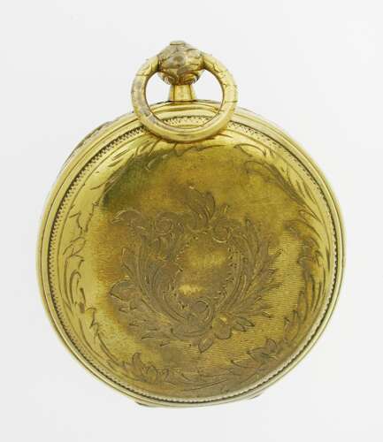 Rare G/F Duplex Full Hunter Pocket Watch 1850 Chinese Market