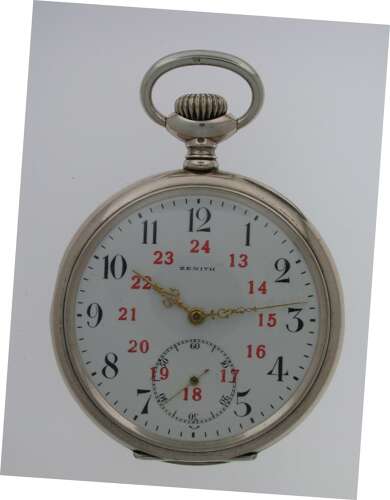 Original ZENITH Silver 0.800 Pocket Watch Swiss 1910