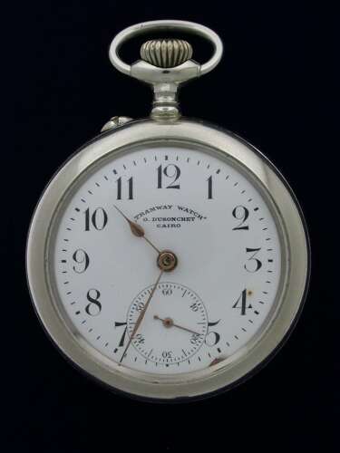 RARE S/S Tramway Watch Cairo O. Dusonchet 1900