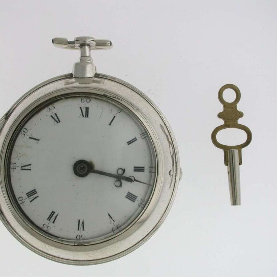 Pair of Cased Silver English Fusee Verge P/W George Howard Birmingham 1790