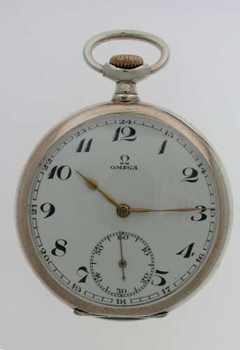 Original Omega Silver 0.800 Pocket Watch 1915