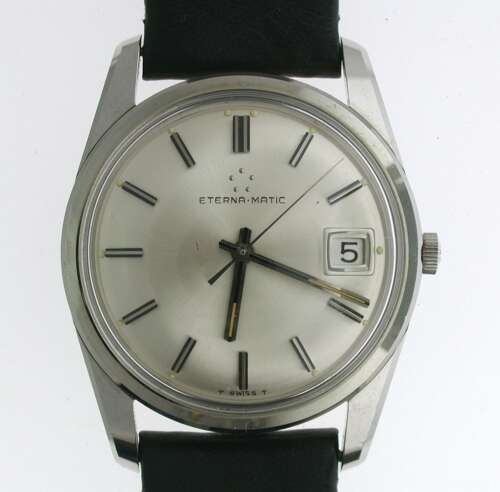 N.O.S Eterna-Matic Steel W/W with Date 1970