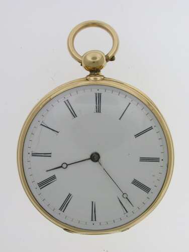 DUPLEX 18Kt Yellow Gold Pocket Watch with Original Key 1850