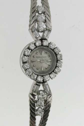 Jaeger LeCoultre 18 Kt White Gold Ladies Back Winder Wristwatch 1960