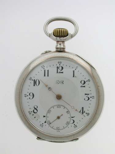 L.U.C. SILVER OPEN FACED GENT'S POCKET WATCH 1915