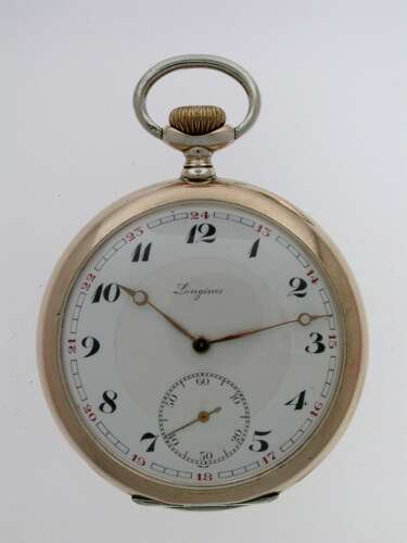 Superb Gents Longines Silver 0.800 Open Faced Swiss Pocket Watch 1890