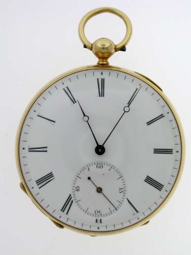 Superb 18 Kt Yellow Gold Open Face Pocket Watch Swiss 1880
