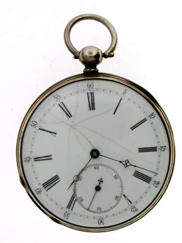 Silver Nice Quality Movement Open Face Pocket Watch Swiss 1960
