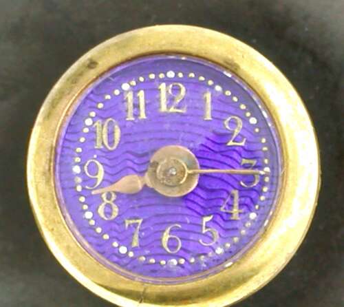 Ultra Rare Blue Enamel Dial Antique Gunmetal Lapel Button Hole Watch Hard to Find Swiss 1880