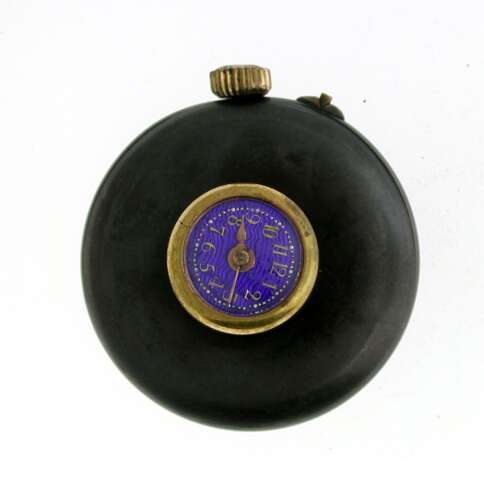 Ultra Rare Blue Enamel Dial Antique Gunmetal Lapel Button Hole Watch Hard to Find Swiss 1880