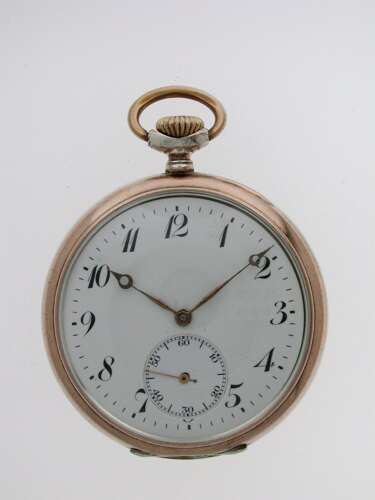 Silver 0.800 Mint Open Face Pocket Watch Swiss 1900