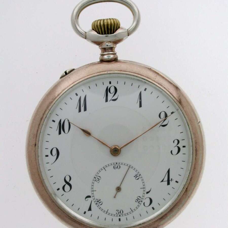 Excellent Silver I.W.C. Schaffhausen Pocket Watch Swiss 1915