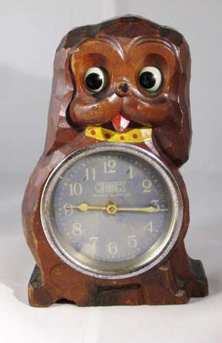 Rare Dog Clock Made in Occupied Japan 1945