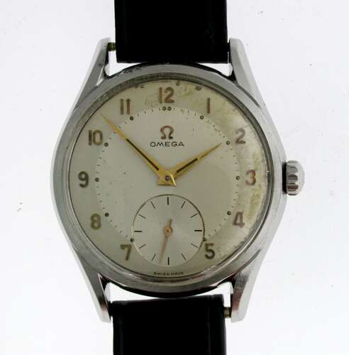 Original Omega Round Steel %26 Rose Gold  Mens Wrist Watch Swiss 1950