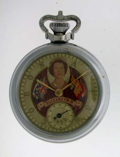 Queen's Coronation Novelty Pocket Watch 1953