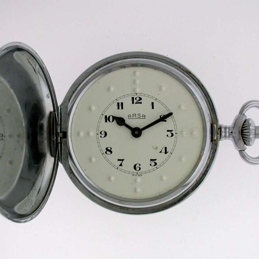 Braille Watch - Blind Man's Pocket Watch Swiss 1960