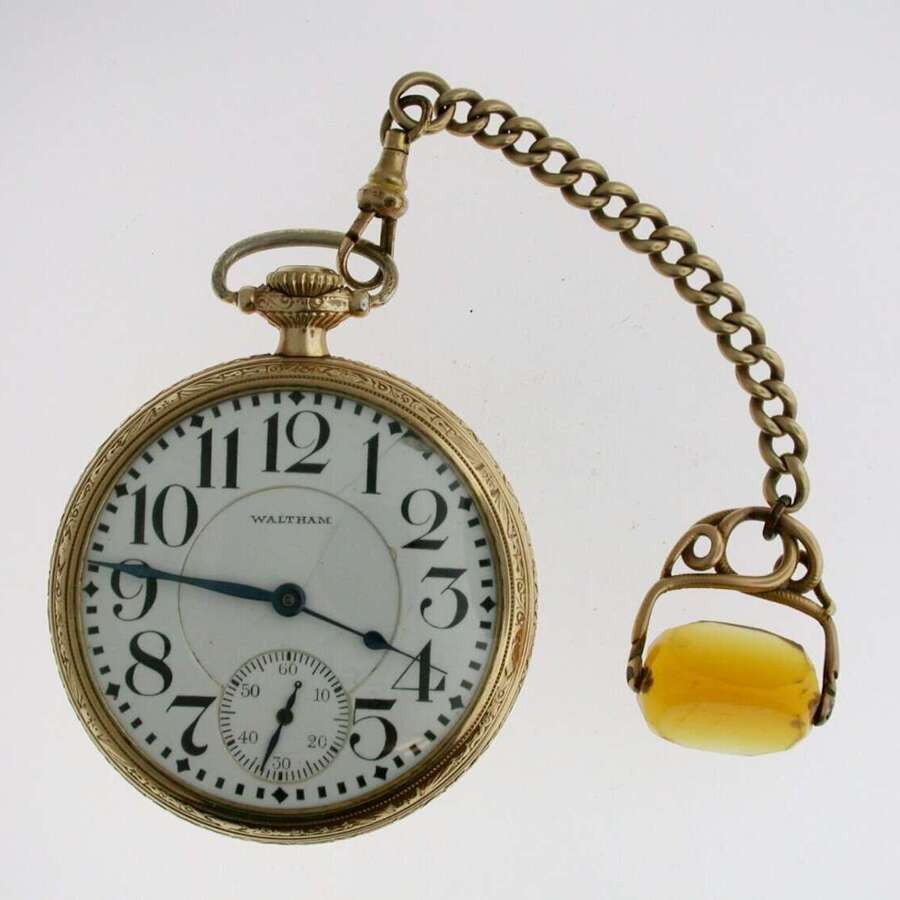 Original Gold Filled High Grade 645 Movement Waltham USA Pocket Watch 1930