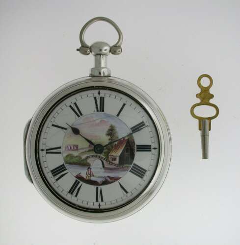 Silver Verge Thomas Hitchins, Painswick Pair Case Pocket Watch London 1822