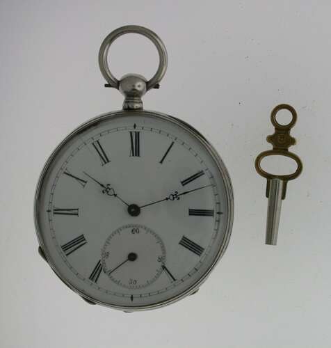 Silver Early Vacheron Open Face Pocket Watch Swiss 1860