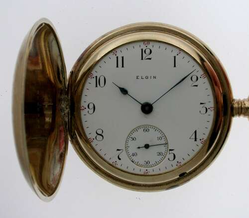 Elgin Gold Plated Full Hunter Pocket Watch 1900