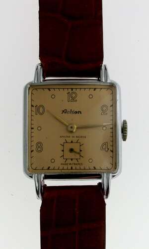 Action Wristwatch Steel %26 Leather Swiss 1945
