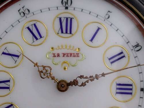 Superb Goliath Gunmetal La Perle Pocket Watch is Tortoiseshell Case, London, England 1922