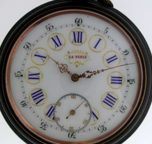 Superb Goliath Gunmetal La Perle Pocket Watch is Tortoiseshell Case, London, England 1922